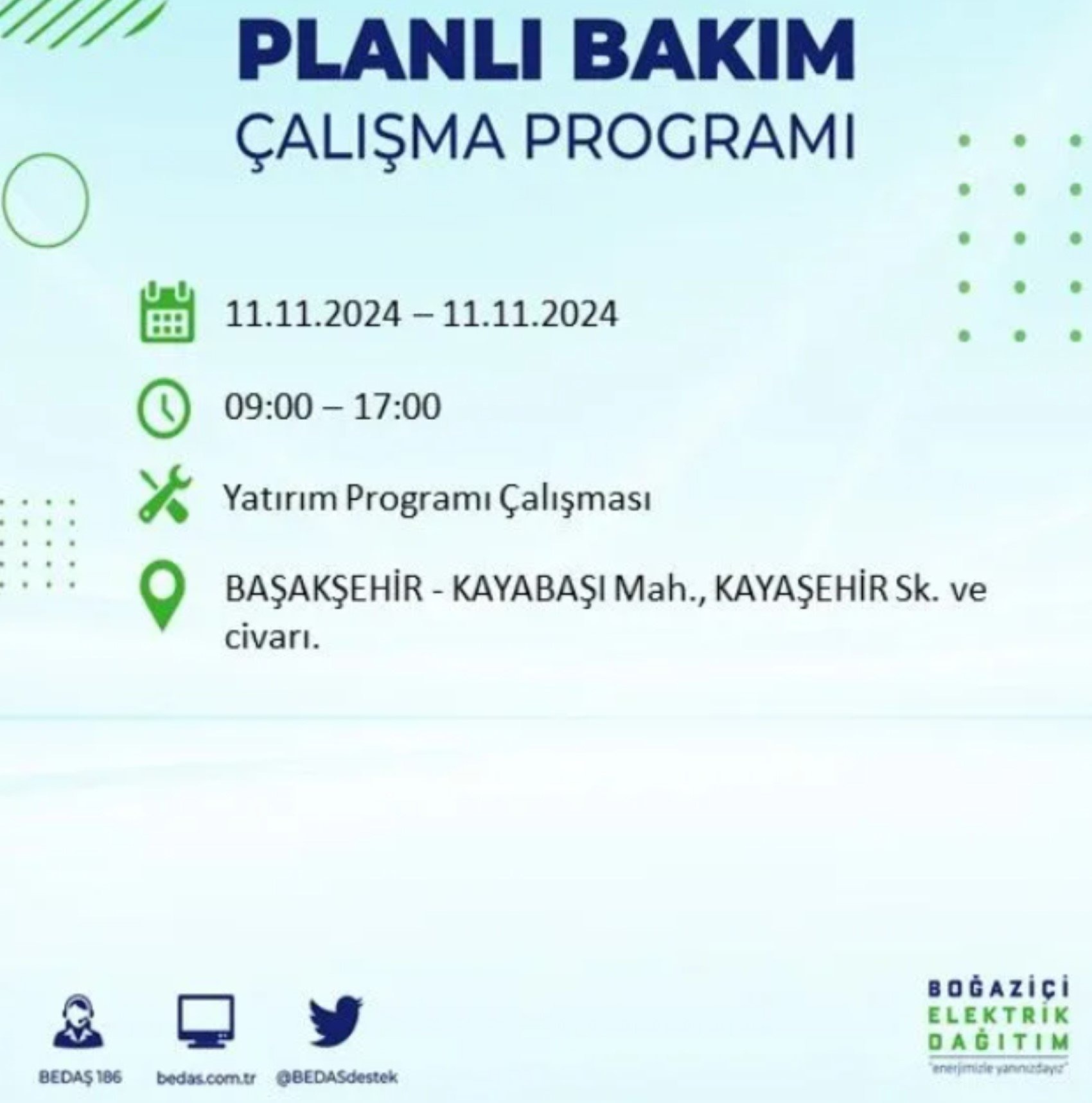 11 Kasim Istanbul Elektrik Kesintisi 36