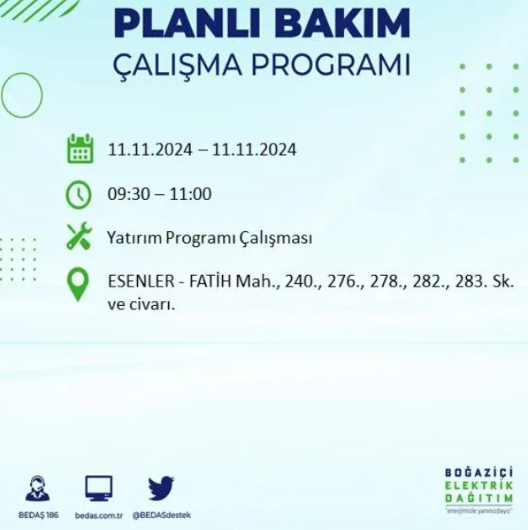 11 Kasim Istanbul Elektrik Kesintisi 43