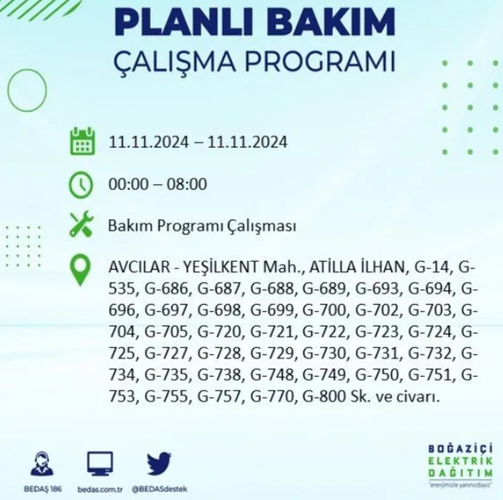 11 Kasim Istanbul Elektrik Kesintisi 8